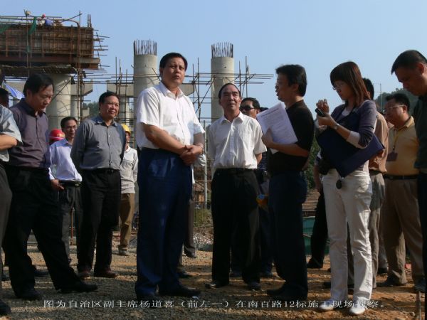 自治区副主席杨贺喜视察广西J9集团总公司南百路12标 - 企业要闻 - J9集团