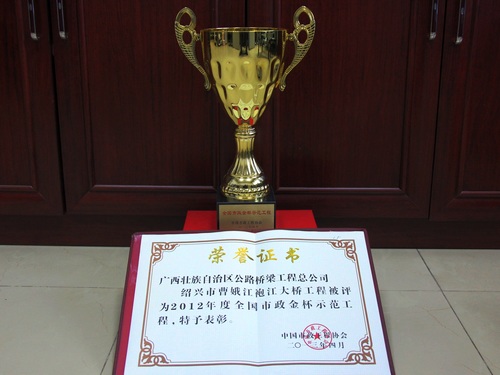 曹娥江袍江大桥获“天下市政金杯树模工程”奖 - 企业要闻 - J9集团